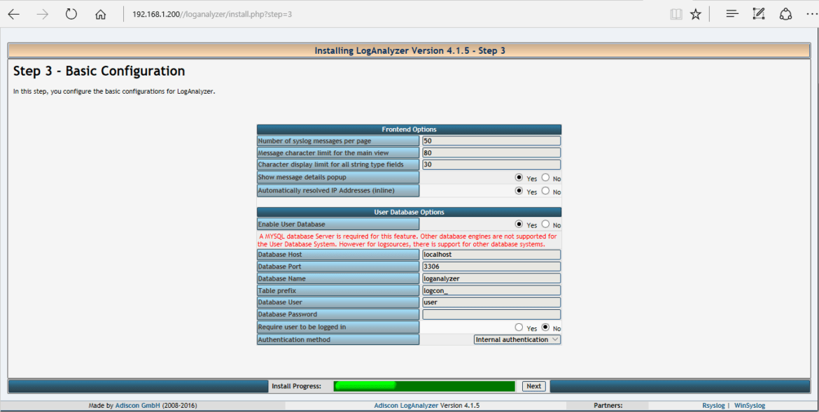 How to Setup LogAnalyzer with Rsyslog On CentOS 7 / RHEL 7 - YallaLabs