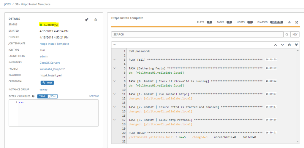 How to create a new Job Template in Ansible Tower / AWX YallaLabs